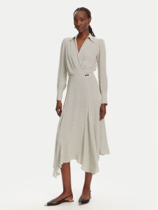 Elisabetta Franchi Sukienka koszulowa AB86552E2 E84 Écru Regular Fit