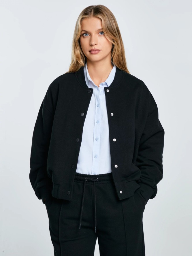 Bluza damska bomber czarna Pixelina 906