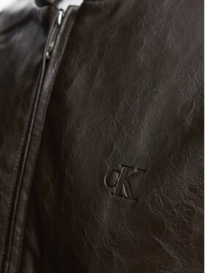 Calvin Klein Jeans Kurtka z imitacji skóry LV047G516G Brązowy Regular Fit