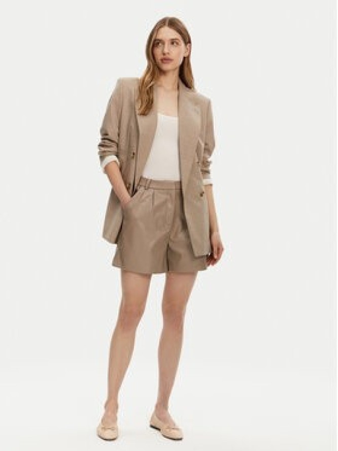 ONLY Szorty z imitacji skóry Saramy 15338008 Beżowy Regular Fit