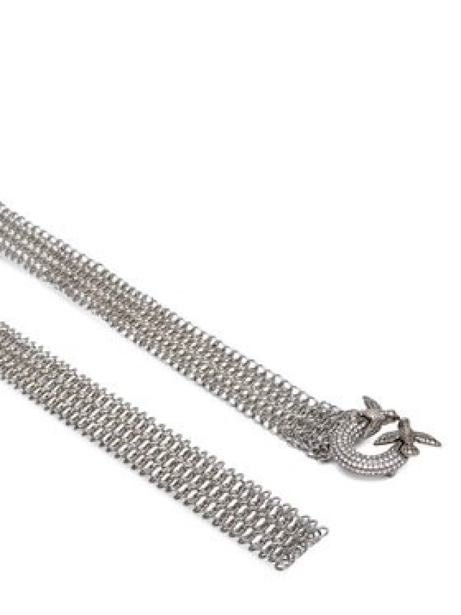 PINKO Pasek Damski Strass Buckle Belt H2 105878 A2X8 Srebrny