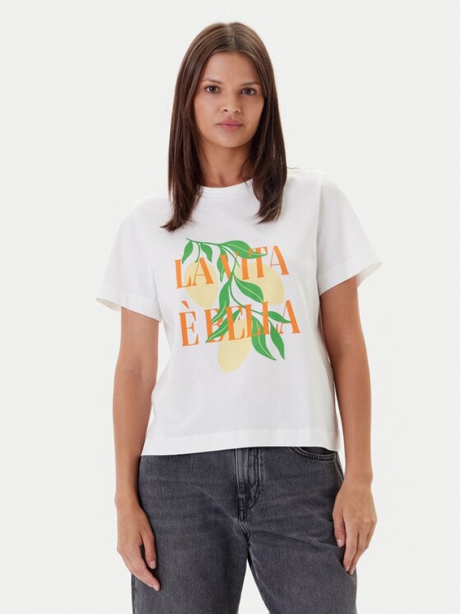 Vero Moda T-Shirt Sonna 10327143 Biały Regular Fit