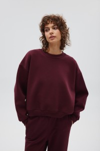 Bluza damska typu oversize w kolorze BURGUNDY - PINEY