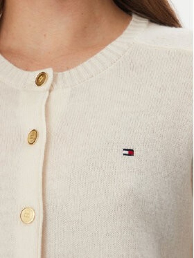 Tommy Hilfiger Kardigan WW0WW51439 Kremowy Slim Fit