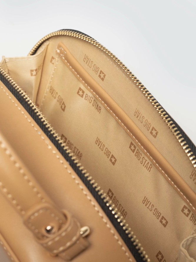 Torebka damska do ręki z dodatkowym paskiem beżowa RR574272 801