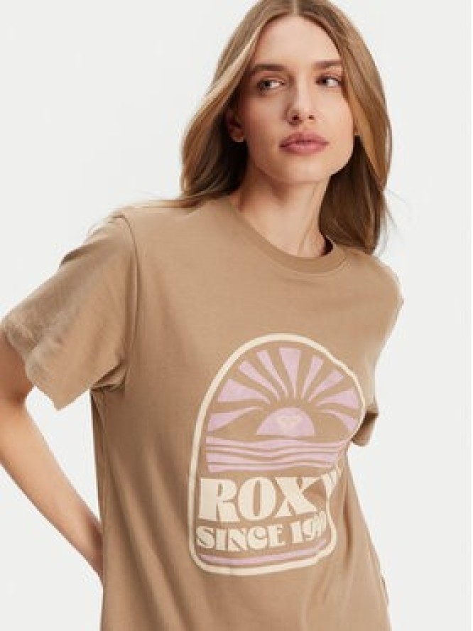 Roxy T-Shirt ERJZT05912 Brązowy Regular Fit