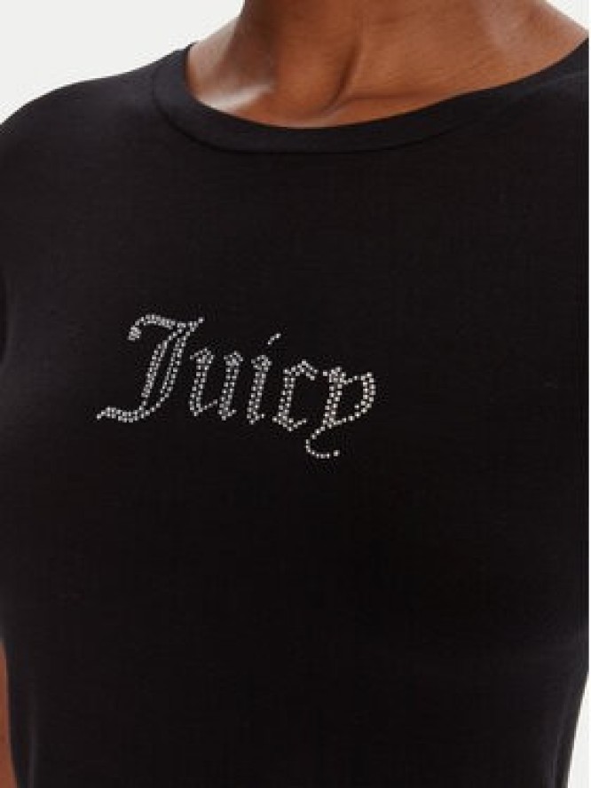 Juicy Couture T-Shirt Sheer JCWCT225301 Czarny Slim Fit