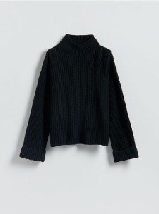 Sweter z wełną - czarny