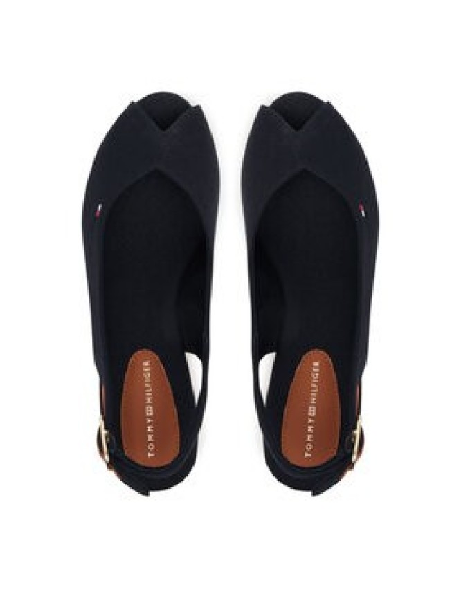 Tommy Hilfiger Sandały Flag Mid Wedge Espad Slingback FW0FW08595 Granatowy