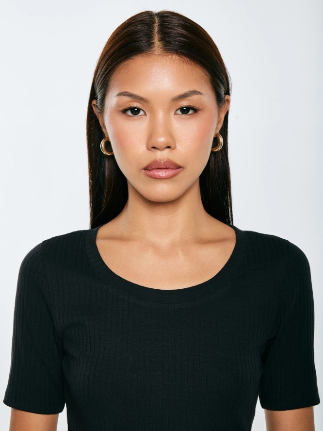 Koszulka damska w prążek czarna Asterca 906