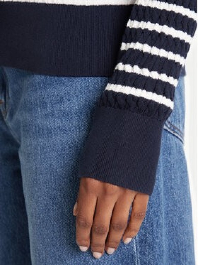 Tommy Hilfiger Sweter Fine WW0WW44993 Granatowy Regular Fit