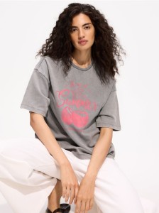 T-shirt z nadrukiem - jasnoszary