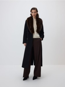 Płaszcz z dodatkiem wełny - czarny