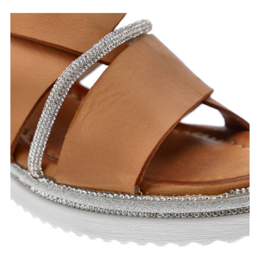 Brązowe Sandały Venezia Skórzane Eleganckie Buty