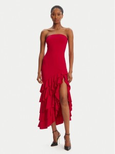Bardot Sukienka koktajlowa Agastina Strapless 60029DB Czerwony Slim Fit