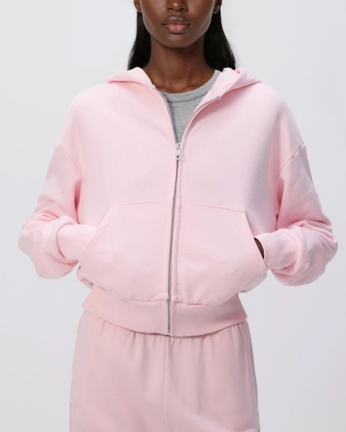 Rozpinana bluza - pastelowy róż