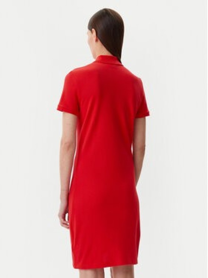 Lacoste Sukienka codzienna EF5473 Czerwony Slim Fit