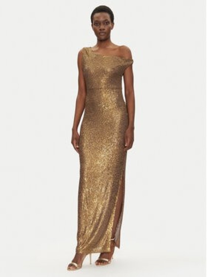 NORMA KAMALI Sukienka wieczorowa ST4243SQG69151 Złoty Slim Fit