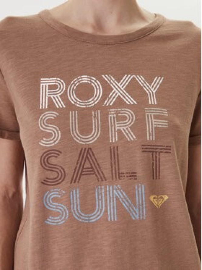 Roxy T-Shirt ERJZT06024 Brązowy Regular Fit