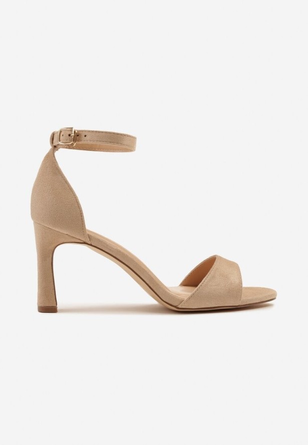 Beżowe Klasyczne Sandały Vices na Szpilce Nitania