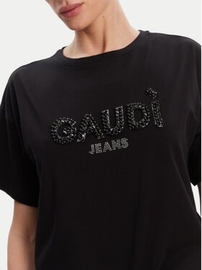 Gaudi T-Shirt 511BD64030 Czarny Regular Fit