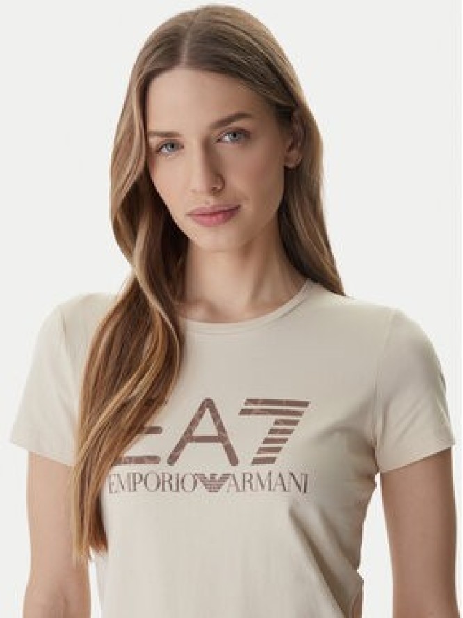 EA7 Emporio Armani T-Shirt 7W000993 AF18401 Beżowy Regular Fit
