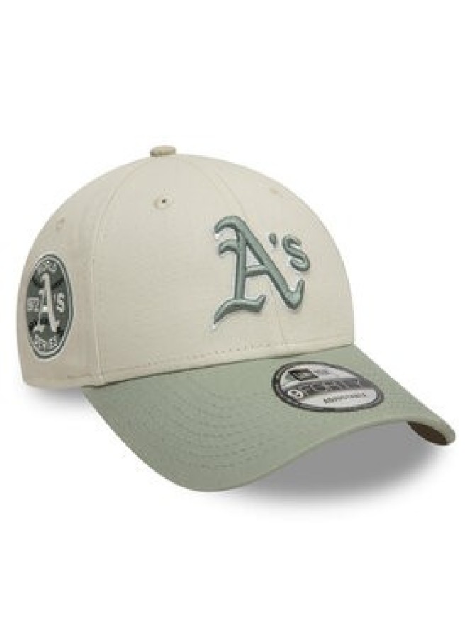 New Era Czapka z daszkiem Oakland Athletics World Series Patch 9FORTY 60595244 Beżowy