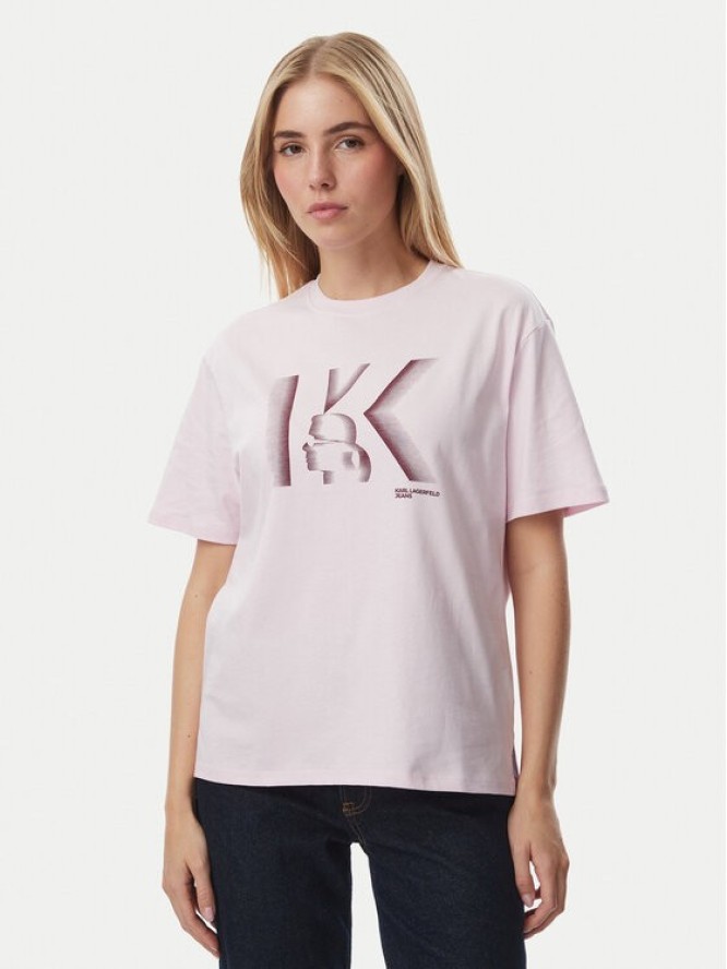 KARL LAGERFELD T-Shirt B4W17003 Różowy jasny Regular Fit