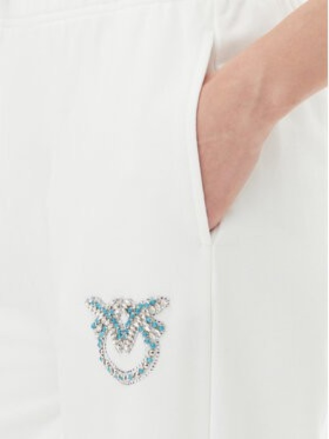 PINKO Spodnie dresowe Plumcake 104790 A2G8 Biały Regular Fit