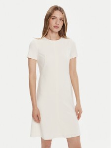 Calvin Klein Sukienka koktajlowa LV044C064G Écru Slim Fit