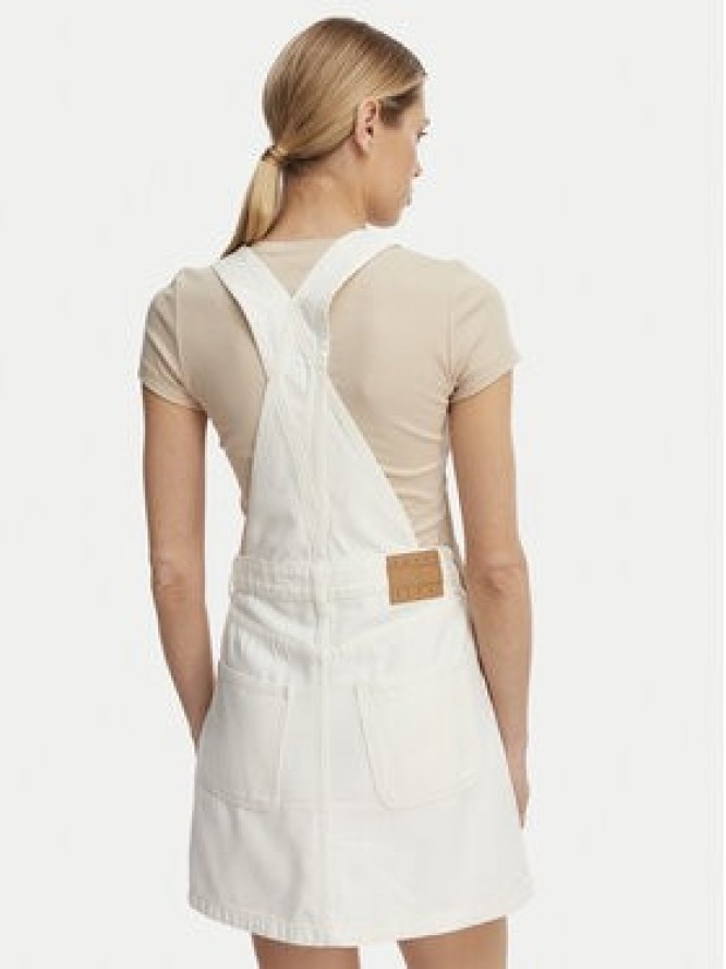 Tommy Jeans Sukienka jeansowa Logo Pocket Dungaree DW0DW22002 Biały Regular Fit
