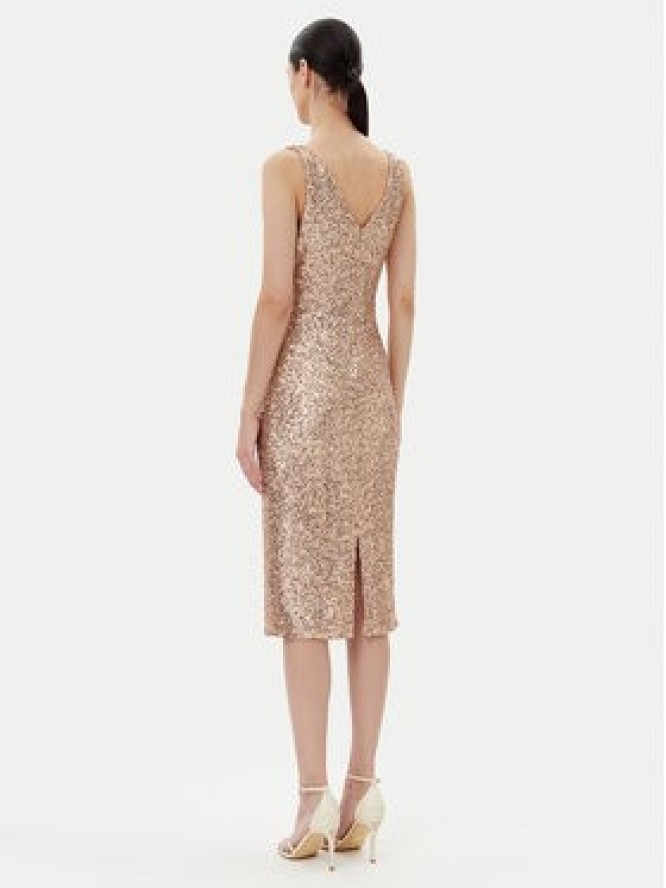 Rinascimento Sukienka koktajlowa CFC0123778003 Złoty Regular Fit