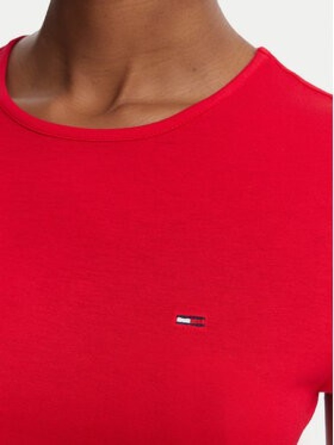 Tommy Jeans T-Shirt Draped DW0DW22802 Czerwony Slim Fit