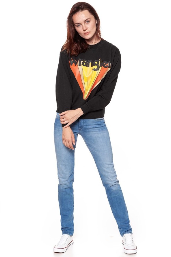 BLUZA WRANGLER RETRO SWEAT FADED BLACK W6085HPV6 112130460
