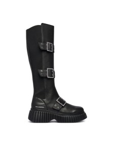 KARL LAGERFELD Kozaki Kreeper Wedge KL44490 Czarny