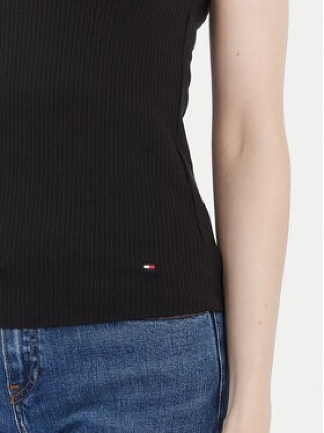 Tommy Hilfiger Top WW0WW38635 Czarny Slim Fit