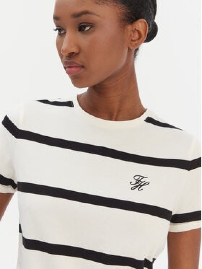 Tommy Hilfiger T-Shirt Script WW0WW47809 Beżowy Regular Fit