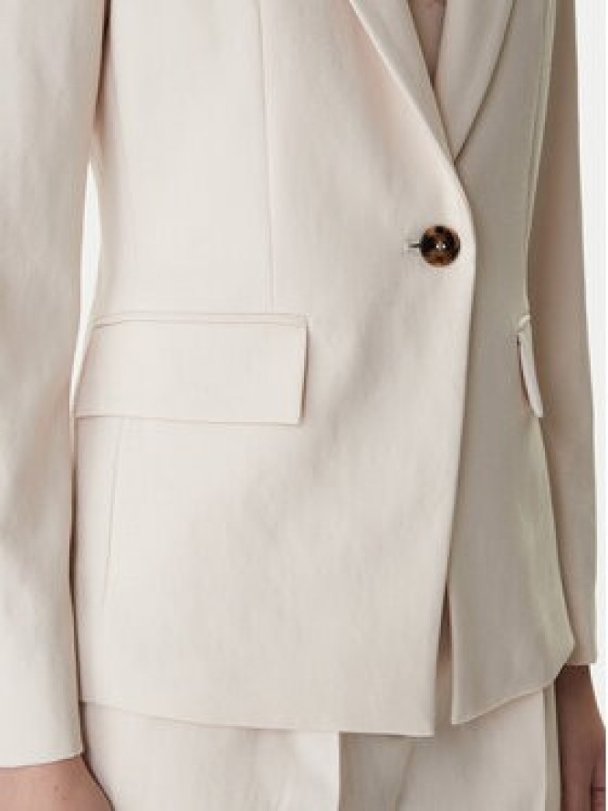 Marella Marynarka Slogan1 2615041211 Écru Slim Fit