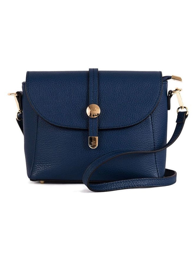 Pia Sassi Skórzana torebka "La Marmora" w kolorze granatowym - 25 x 19 x 8 cm rozmiar: onesize