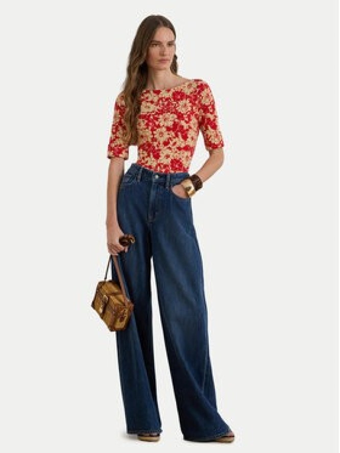 LAUREN RALPH LAUREN Bluzka 200P09078001 Czerwony Slim Fit