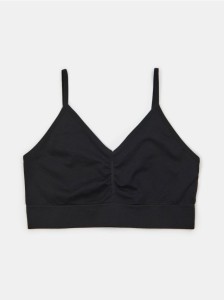 Bezszwowy top biustonoszowy - czarny
