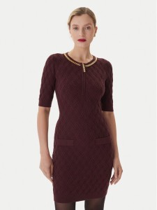 Elisabetta Franchi Sukienka koktajlowa AM-20B-56E2-V480 Bordowy Regular Fit