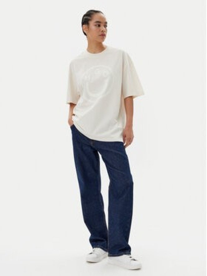 HUGO T-Shirt 50511471 Beżowy Oversize