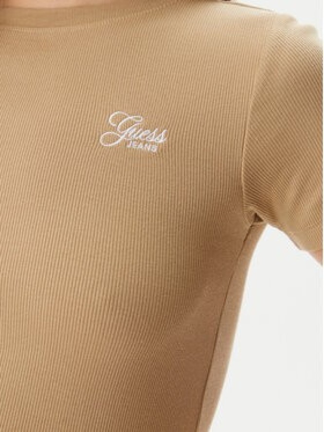 Guess T-Shirt W5GP62 KA0H1 Beżowy Regular Fit