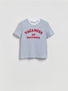 T-shirt z haftowanym napisem - wielobarwny