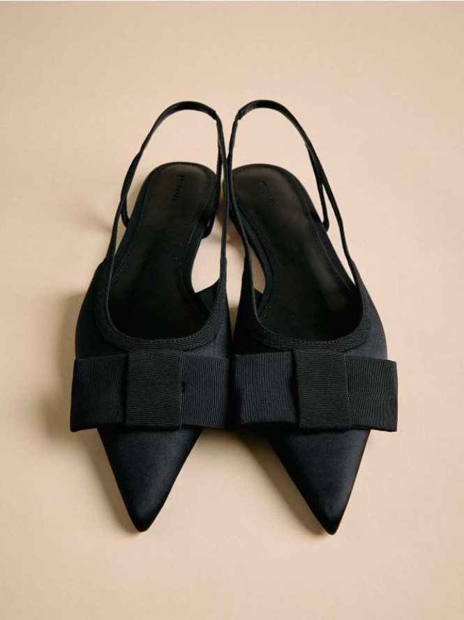 Baleriny z kokardą - czarny