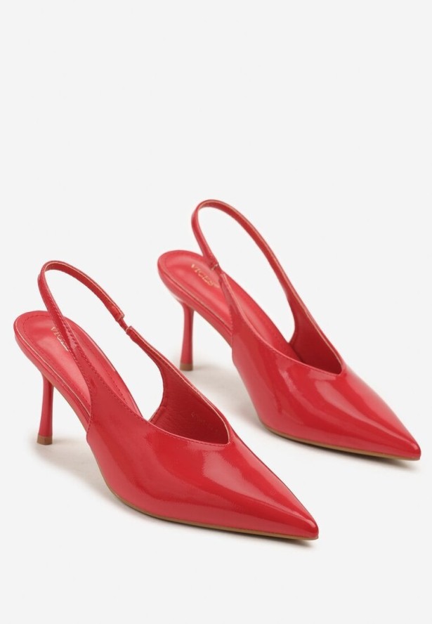 Czerwone Czółenka Sandały Vices na Szpilce z Noskiem w Szpic Tillasia