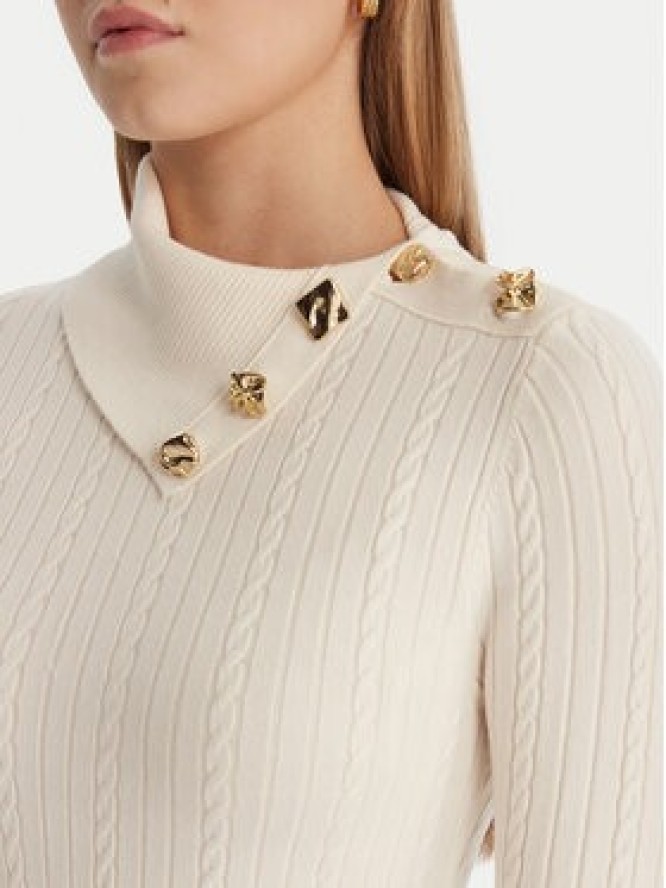 Guess Sukienka dzianinowa W6RK01 Z2YJ2 Écru Regular Fit