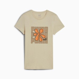 Koszulka damska Puma GRAPHICS WORDING beżowa 68299768 r XS