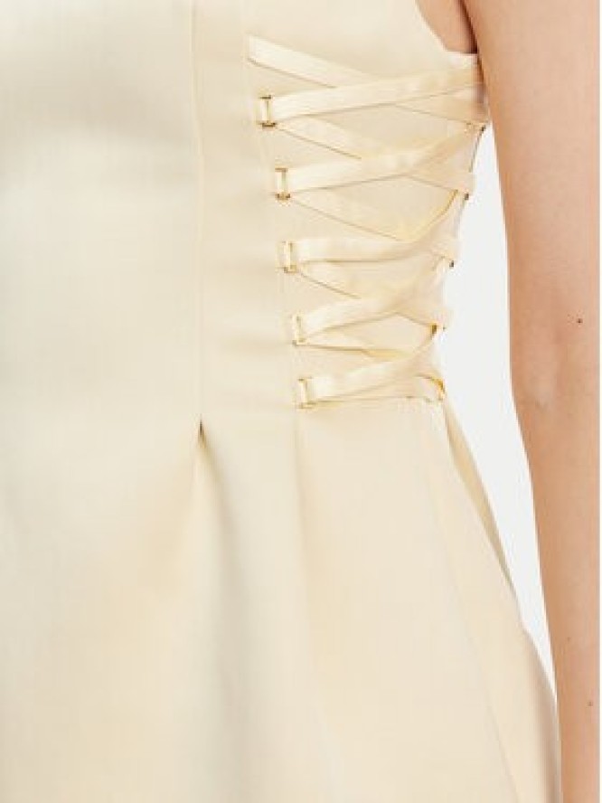 Elisabetta Franchi Sukienka koktajlowa AB-772-51E2-DC7 Żółty Slim Fit